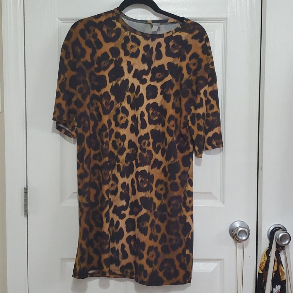 ASOS leopard T-shirt dress